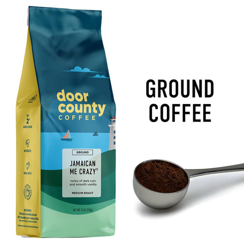 Door County Jamaican Me Crazy® Flavored Ground Coffee - Medium Roast - 10oz Bag - 100% Arabica...