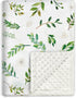 BORITAR Floral Leaf Baby Blanket for Boys Girls Super Soft Double Layer Minky with Dotted Backing for Nursery Stroller Crib Bed Newborns Spring Su...