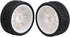 Mxfans 12mm Hex White Plastic 10-Spoke Wheel Rims & Black Fish Pattern Rubber Tires for RC 1:10 On Road Racing Car Pack of 4...