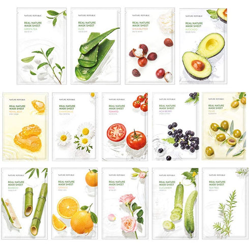 Nature Republic Real Nature Mask Sheet 10pcs Original Korean Mask Sheet...