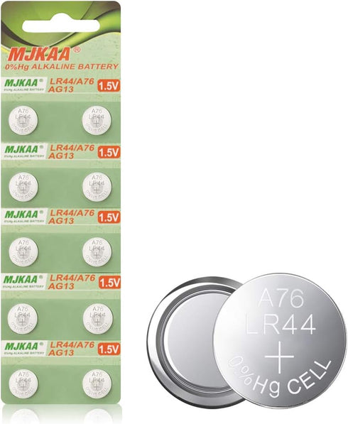 10pcs LR44 AG13 A76 357 303 SR44 1.5v Button Coin Cell Battery...