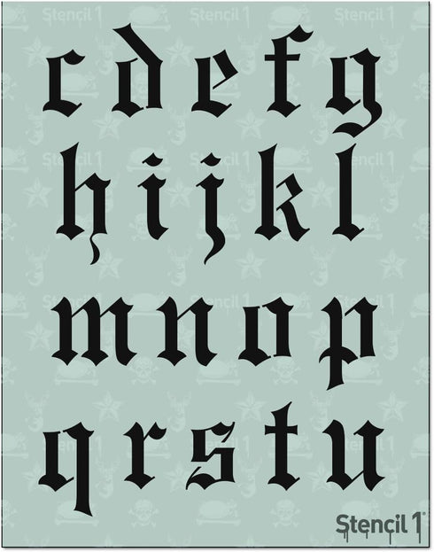 Stencil1 Old English Letter Stencils 2" - Letters & Numbers - Mylar Uppercase & Lowercase Alphabet for Hand Painting, Drawing & Cutting - Perfect ...