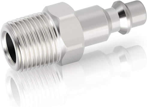 GASHER 1/4-Inch NPT Male Industrial Air Plug,1/4-Inch High Flow Pneumatic Plugs 300PSI (20-Pack)...
