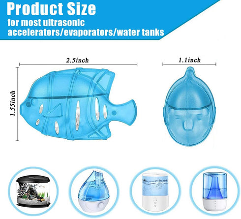 12PCS Universal Humidifier Cleaner Fish,Demineralization Cleaning Ball for Most Humidifier & Fish Tank, Purifies Water, Eliminates White Dust and ...