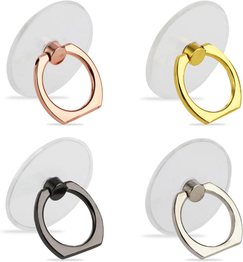 Cell Phone Ring Holder 4 Pcs Transparent Phone Ring Grips Kickstand 360°Rotation Clear Finger Ring Stand Universal Phone Accessories Compatible wi...