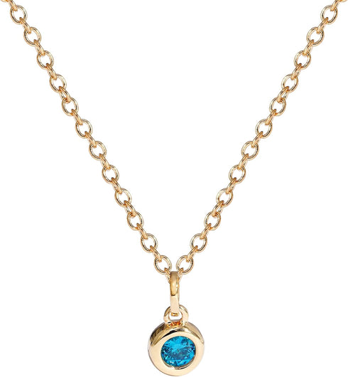 Amazon Essentials Yellow Gold Plated Brass Birthstone Solitaire Pendant Necklace, 16'' + 2'' Extender...