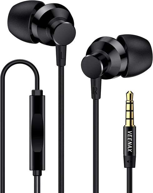 M2 Wired Earbuds Stereo Earphones with Ultra Bass, in-Ear Headphones with Microphone, Durable Tangle Free Cord, Noise Isolating Headset for Phone ...