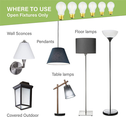 A15 LED Bulb 8W Equal E26 Bulb 75 Watt Dimmable E26 Edison Bulb Neutral White 4000K Frosted Glass AC120V 800LM E26 LED Bulb for Ceiling Fan,Wall s...