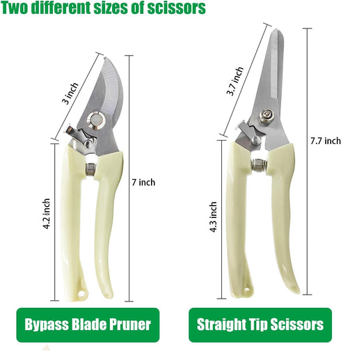 two pack Garden Flower Scissors,Lightweight Hand Pruners Make Cut Smooth & Clean,Premium Plant Shears,Powerful Trimmer Applied to Flowers,Branches...
