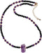 Jewever Raw Amethyst Crystal Choker Necklace for Women Round Black Agate Beads Healing Crystals and Gemstones Chokers Necklaces...
