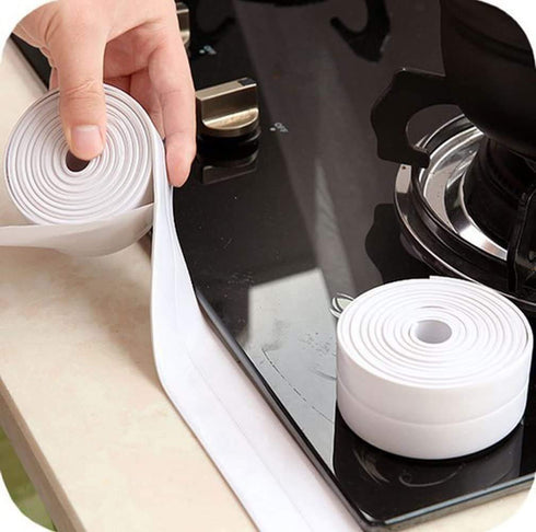 Caulk Tape, White Bathroom Corner Caulking Tape, Waterproof Self-Adhesive Sealing Tape Used for Kitchen Sink,Toilet, Bathroom Bathtub, Tub Floor W...