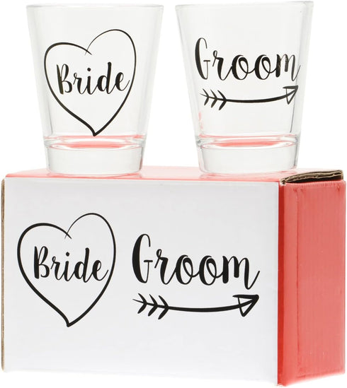 Bride and Groom Shot Glass Set...