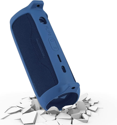 co2CREA Soft Silicone Case Replacement for JBL Flip 6 Portable Bluetooth Speaker (Blue Case)...