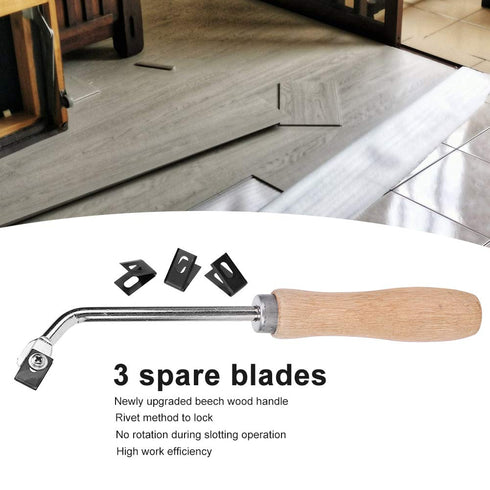 Groover Beech, Wood Grooving Gouge Steel Slotting Knife Flooring Tools for PVC Plastic Floor Flat Quarter Moon with Weld Trim and Hand...