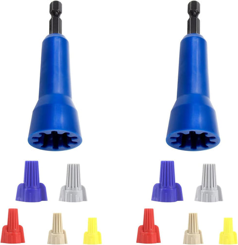 Wire Twisting Tool,Wire Nut Twister,2PCS Blue Ideal Electric Wire Nut Twister for Drill,Connector Driver With 1/4" Chuck,Enhanced Wiring Efficienc...