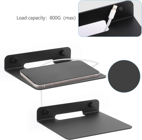 WISDING Small Floating Shelves, 6'' Wall Metal Speaker Mount Shelves for Bluetooth Speaker, Webcam, Cell Phones, Mesh Router, Toy Display Shelf Sp...