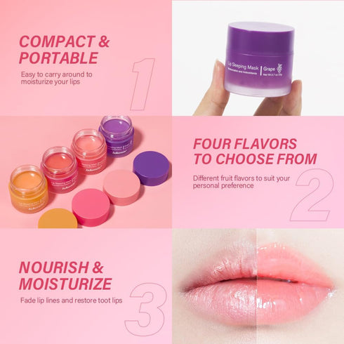 Hydrating Sleeping Lip Mask for Intense Overnight Moisture. (1, Berry)...