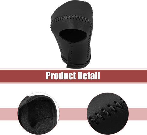 X AUTOHAUX Car Gear Shift Knob Cover Protector Gear Shift Knob Trim for Lexus ES 2018-2020 Black W/Black Stitches...