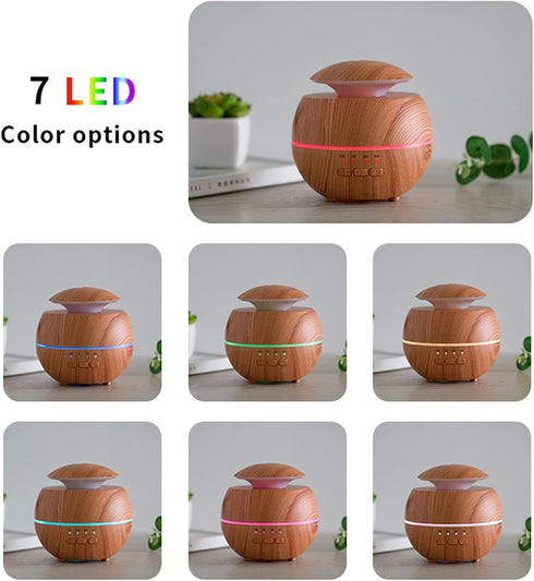 Essential Oil Aroma Diffuser Humidifier, Natural Home Fragrance Diffuser with 7 LED Color Changing Light and Waterless Auto Off, Easy to Clean (Wo...