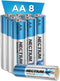 NECTIUM Superior Performance AA Batteries 8 Count Alkaline Pure-Gold-Bottom IoT Batteries Ultra Power Long Lasting for IoT Devices Smart Lock...
