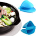 Silicone Cooking Pinch Grips Oven Mitts - Finger Protector Pot Holder for Kitchen,Cooking,Baking,BBQ - Heat Resistant Gloves, 2 Pairs (Blue and Gr...