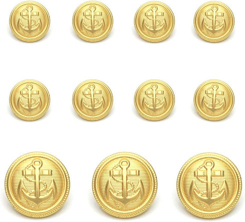 11 Pcs Gold Metal Blazer& Suit Buttons Set -Premium Sewing Buttons for Coat Jacket...