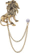 Vintage Animal Tassel Chain Pin Brooch for Men Women,Punk Buck Suit Tie Lapel Pin,Deer Ram Owl Rhinestone Collar Chain Pin for Boyfriend Gifts...