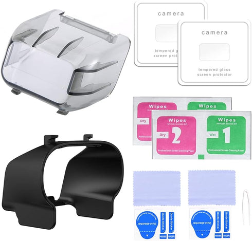 Mini Gimbal Camera Lens Protector Tempered Glass Films (2 Sets) + Gimbal Lens Guard Protector Cover + Lens Hood Sunshade Protective Cap Accessorie...