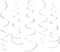 Silver Party Hanging Swirl Decorations Plastic Streamer for Ceiling, Pack of 28...