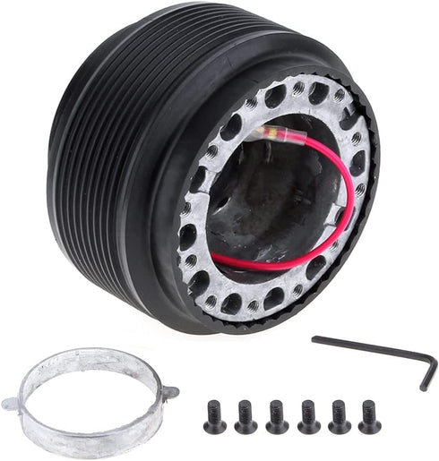 Steering Wheel Hub Adapter, Aluminum & Plastic Car Quick Release Steering Wheel Boss Kit Racing Hub Adapter with 6 Bolts fit for TOYOTA...