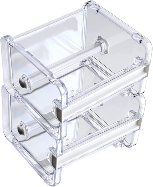 2 Pack Washi Tape Dispenser Cutter Transparent Acrylic Visible Roll Tape Holder Storage Desktop Office Tape Dispensers...