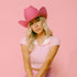 MEMOVAN Pink Cowgirl Hat for Women Girls Western Cowboy Cowgirls Hats Felt Cowboy Hat Retro Wide Brim Western Hat for Disco Cowgirl Cosplay Bachel...