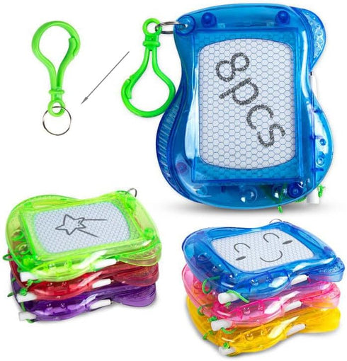 8 Mini Magnetic Drawing Board with Metal Keychain Party Favors for Kids Goodie Bag Stuffers Birthday Party Bag for Boys Girls...