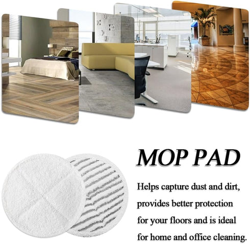 8 Pack Spinwave Mop Pads Compatible with Bissell Spinwave 2039A 2124: 4 Soft Pads 4 Scrubby Pads for Hardwood Floor Cleaning - 8.26 Inch Spin Repl...