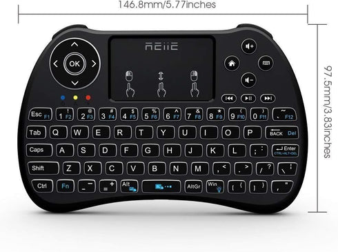 (Backlit Version) H9+ Mini Keyboard,2.4GHz Wireless Mini Handheld Smart TV Remote Keyboard with Touchpad for PC,Raspberry Pi 2, Pad, Smart TV, And...