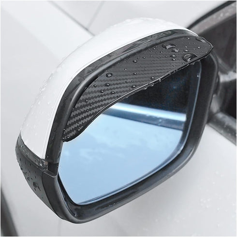 2PCS Smoke Visor Guards for Car Side Mirrors - Waterproof Carbon Fiber Auto Rain Eyebrows for Cars, Trucks and SUVs - Universal Fit (Black)...