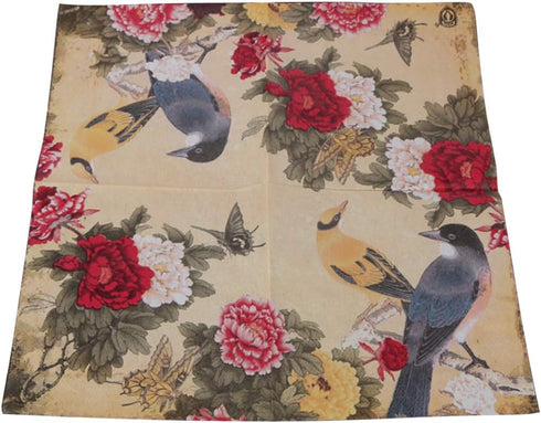 Decorative Disposable Napkins Floral Pattern Birds Printing Decoupage Paper For Dinner Tableware 20 Count...