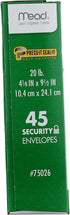Mead Press-it Seal-it No.10 Security Envelopes, 4.125 x 9.5-Inches, White, 45 Count, Pack of 2 (90 Count In Total)( 75026)...