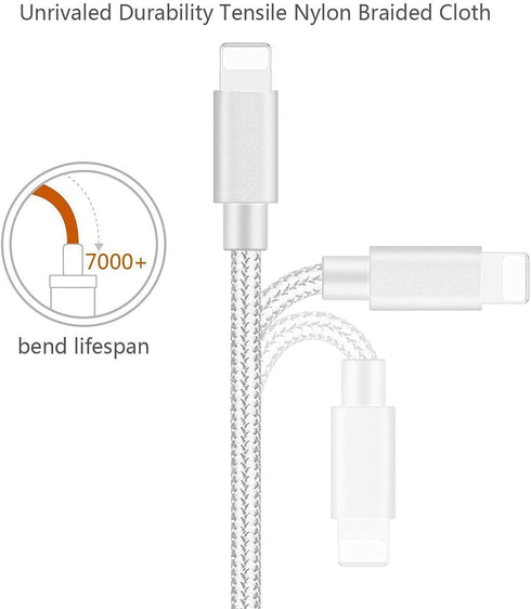 COSOOS 4 Short USB Cable, 4 Pack 9 Inch Nylon Fast Charging and Syncing Cords Compatible for iPhone 12, 12 Pro Max, 11, XS MAX, 8 Plus, 7, 6, iPad...