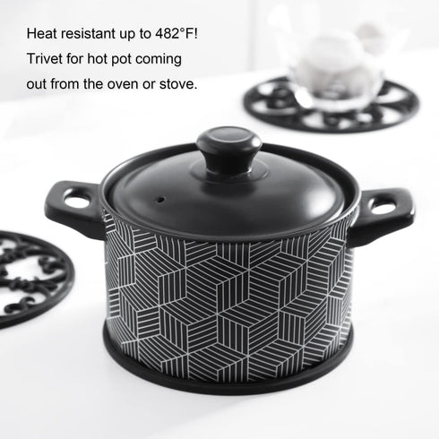 Silicone Trivet Mat - Hot Pot Holder Hot Pads for Table & Countertop - Teapot Trivet Kitchen Trivets - Non-Slip & Heat Resistant Modern Kitchen Ho...