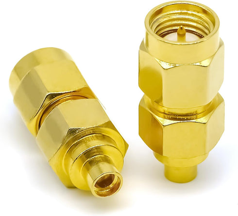 2PCS SMA to MMCX Adapter, SMA Male to MMCX Female Coax Connector, Low Loss MMCX SMA Coax Cable Antenna Adapter for Repeaters, Audio, Video...
