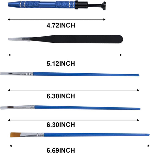Keyboard Lubrication Tool Set, 1 Tweezers, 1 Ic Sandwich Pen, 3 Shaft Lubrication Pen (Small Tip + Large Tip + Flat Tip), 1 Silver Iron Box, for M...