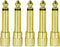 1/4 Mono to 1/8 Mono Adapter, 6.35mm TS Male Plug to 3.5mm Female (Mono to Mono) Audio Adaptor Audio Connector Golden - (5 Pcs)...