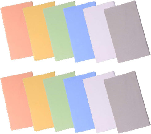 Mini Skater 12 Pack Microfiber Cleaning Cloths for Eyeglasses Sunglasses Electronics Lenses Camera Phone Screens Glass...