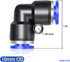 TAILONZ PNEUMATIC Blue Elbow 2 Ways - 10MM Tube OD 90 Push to Connect Tube Quick Fittings Push Lock PV-10 (Pack of 2)...