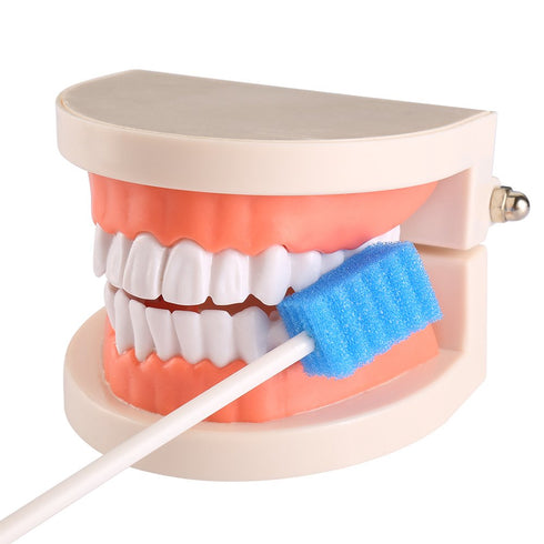 Disposable Oral Swabs, Sterile Dental Sponge Swabsticks Unflavored for Mouth & Gum Cleaning - 100 Count...