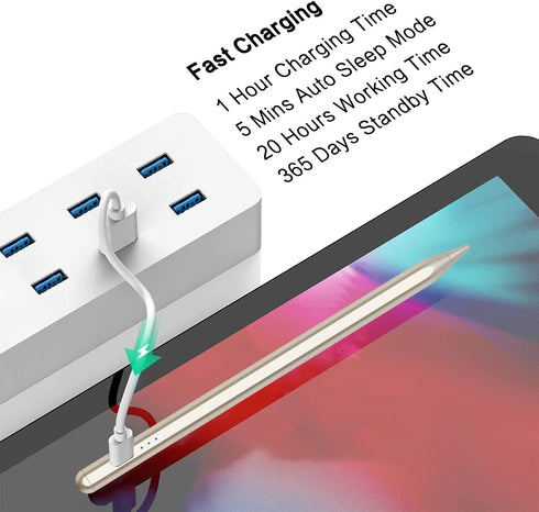 Stylus Pen for iPad, Apple Pencil 2nd Generation for iPad Pro 11/12.9 Inch, Apple Pen for iPad 9th Gen, iPad Mini 5/6 Gen, iPad 6/7/8 Gen, iPad Ai...