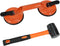 Floor Gap Fixer Tool for Laminate Floor Gap Repair Includes Heavy Duty Aluminum Suction Cup and Fiberglass Handle Rubber Mallet (Can't Use on Scra...