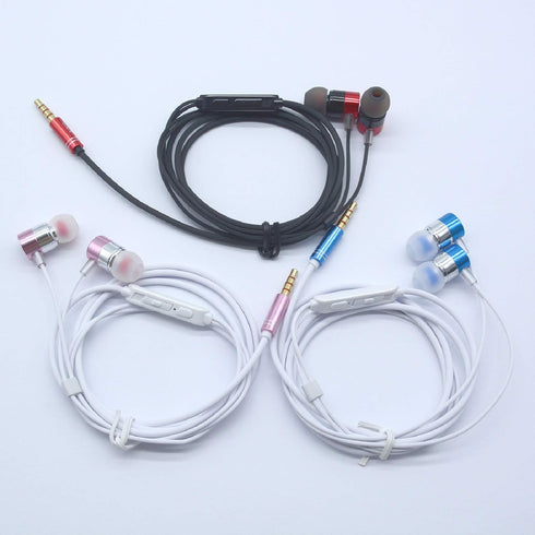 YNR 3 Pairs Metal Wired Earbuds with Microphone & Volume Control, in Ear Earphones, Noise Islating High Definition, for 3.5mm Jack iPhone iPad iPo...