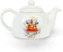 Original Cute Harry Potter Hogwarts Mini Porcelain 5oz Teapot Whimsical Colorful Castle Artwork Glossy White Glazed Ceramic Unique Thoughtful Magi...